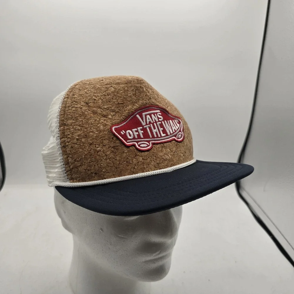 Vans Off The Wall Hat Cap Snapback Cork Trucker Skater Adjustable Black Unisex